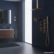 Fontana Priego Brushed Gold Multi-Function Shower Set