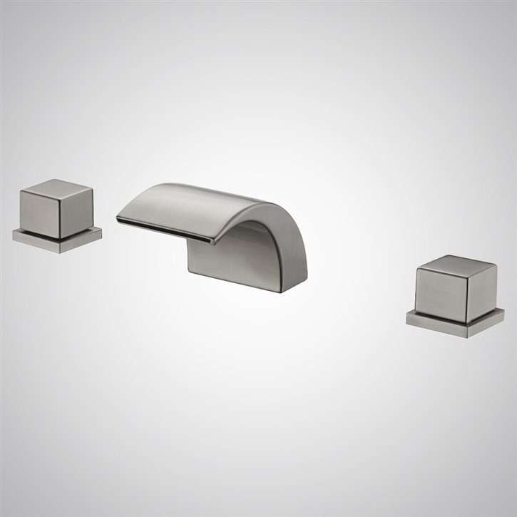 Fontana Casina Brushed Nickel Modern Bathroom Waterfall Faucet