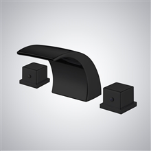 Fontana Casina Matte Black Contemporary Dual Handle Waterfall Faucet