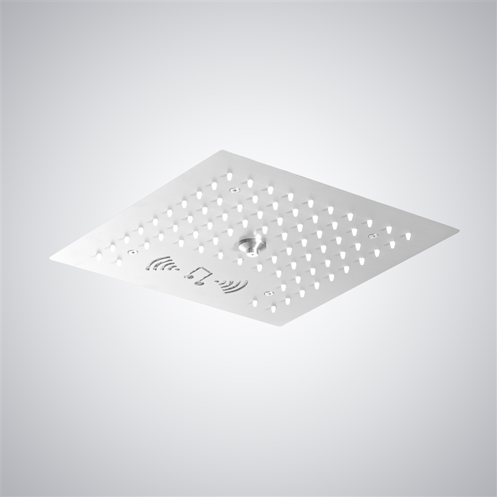 Fontana Mentana Matte White Minimalist LED Rain Shower Head