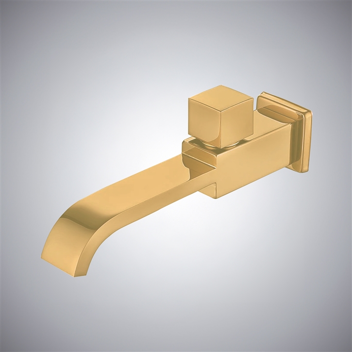 Fontana Aviles Brushed Gold Sleek Wall-Mounted Faucet