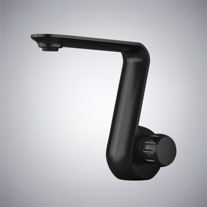 Fontana Scilla Matte Black Contemporary Bathroom Mixer Faucet