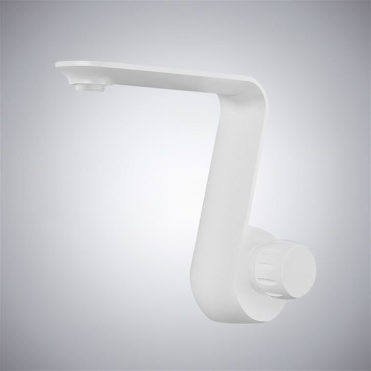 Fontana Scilla Matte White Peculiar Shape Wash Basin Faucet