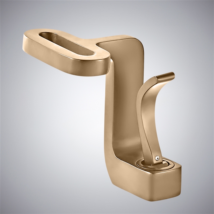 Fontana Sinnai Champagne Cold Waterfall Basin Faucet