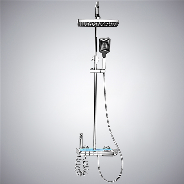 Fontana Caravia Chrome Luxury Digital Display Shower Set