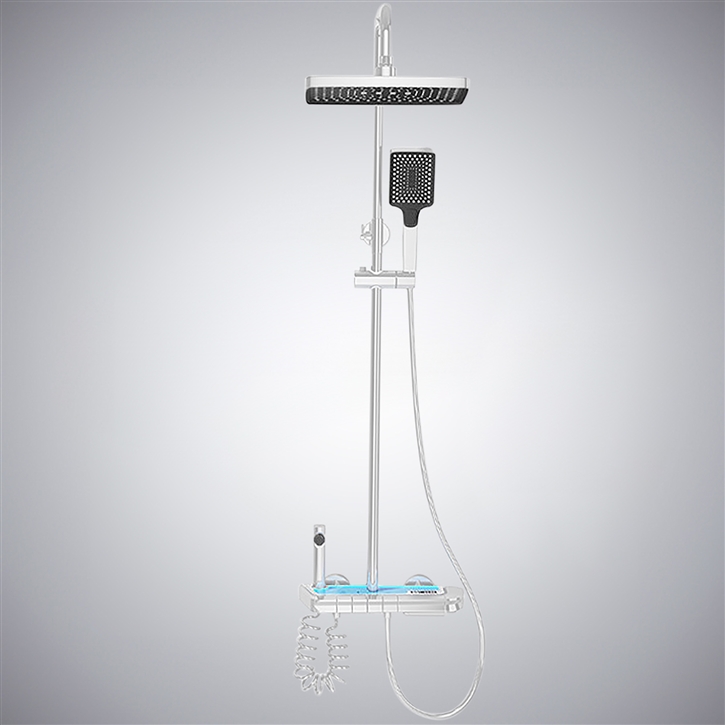 Fontana Caravia Matte White Premium Rainfall Shower Set