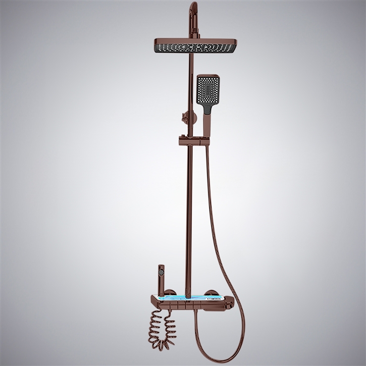 Fontana Caravia Oil Rubbed Bronze High-Pressure Rainfall Shower Set