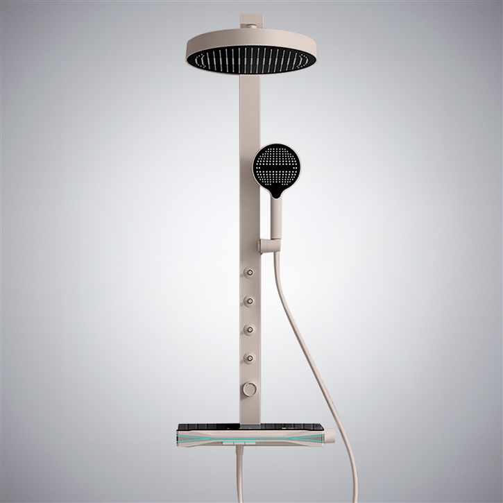 Fontana Cardona Brushed Nickel LED Display Shower Set