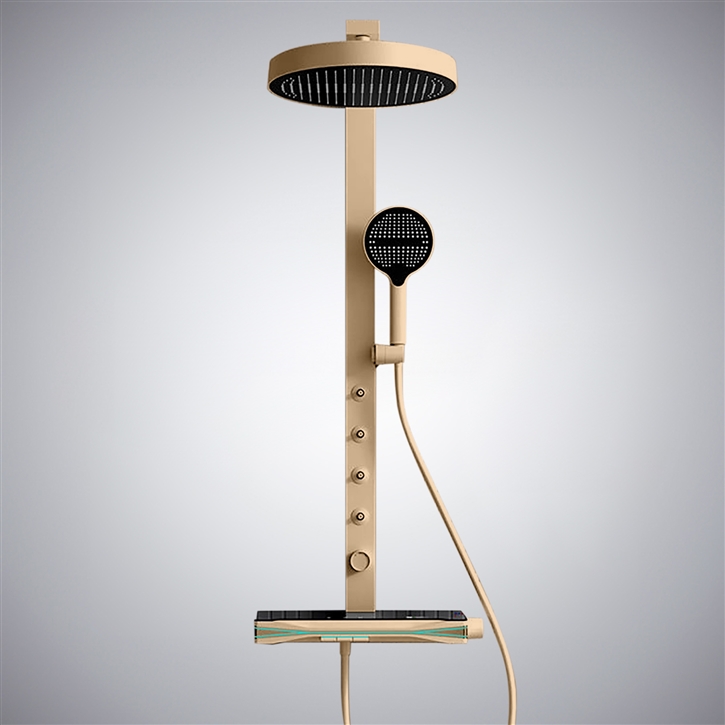Fontana Cardona Champagne Luxury Thermostatic Shower Set