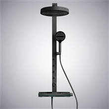 Fontana Cardona Matte Black Contemporary Rainfall Shower Set