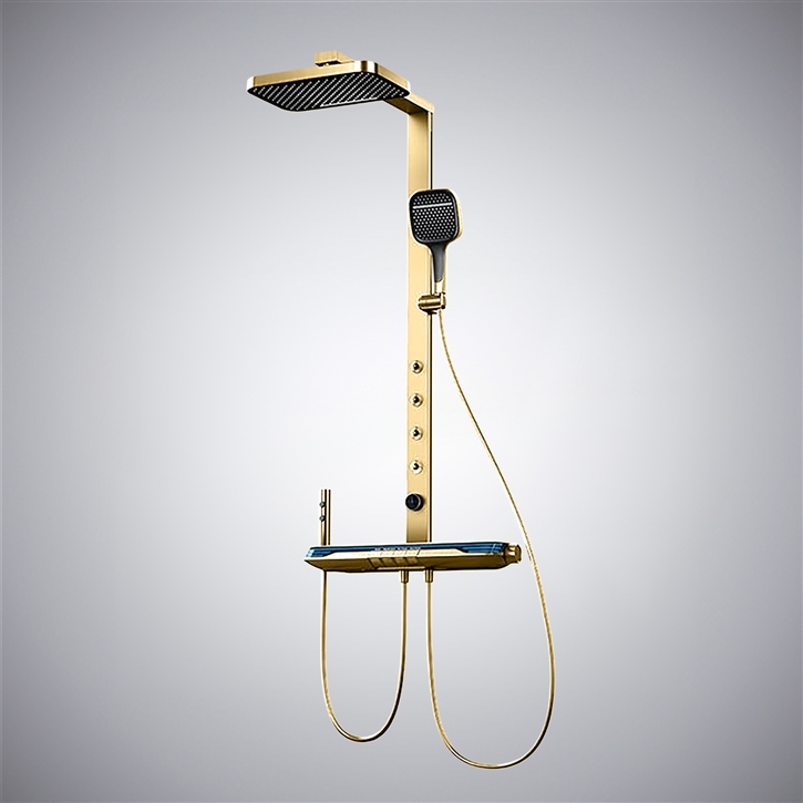 Fontana Gaggi Brushed Gold Multifunctional Shower Set