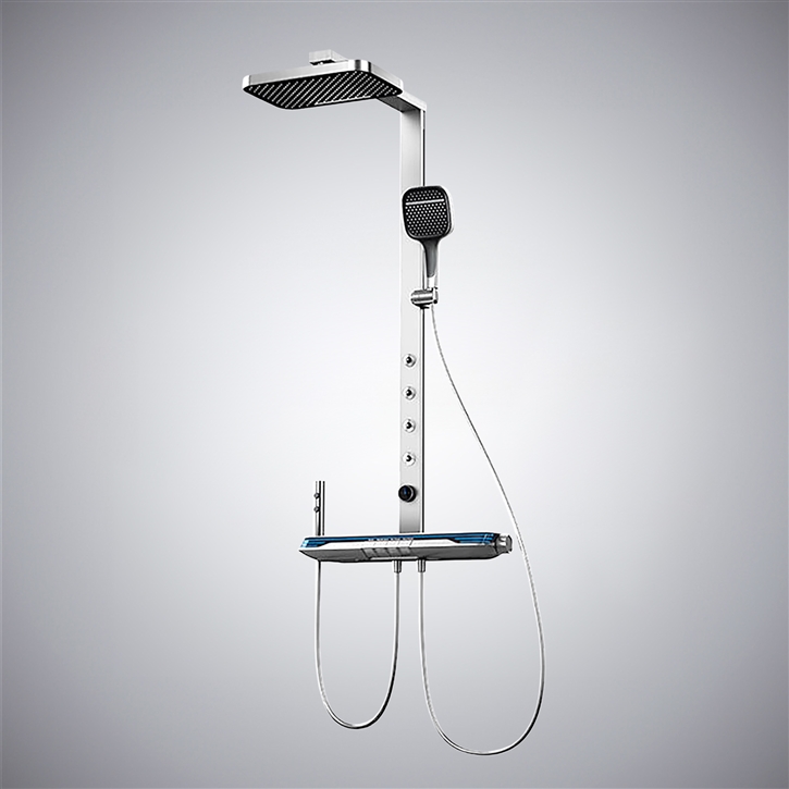 Fontana Gaggi Champagne Modern LED Shower Set
