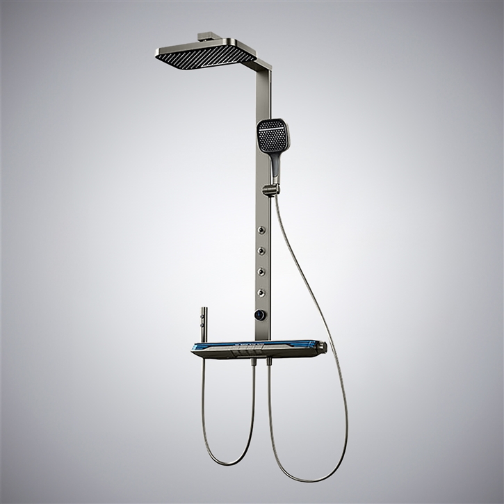 Fontana Gaggi Gun Metal Gray Adjustable Luxury Shower Set