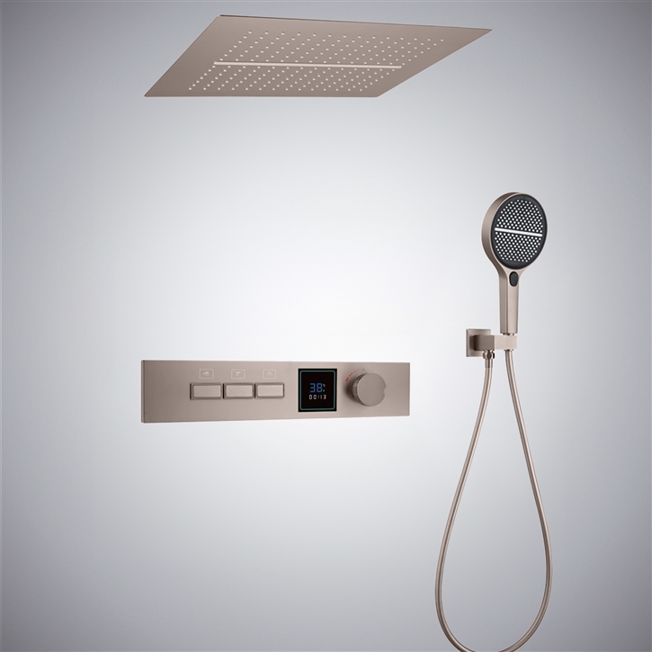 Fontana Gavoi Brushed Nickel Rainfall Experience Shower Set
