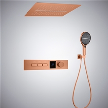 Fontana Gavoi Rose Gold Digital Display Modern Shower Set