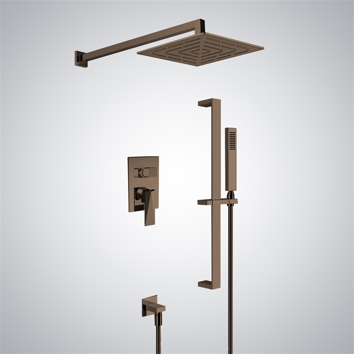 Bravat Oil Rubbed Bronze In Wall Mount Rainfall Shower Set System
