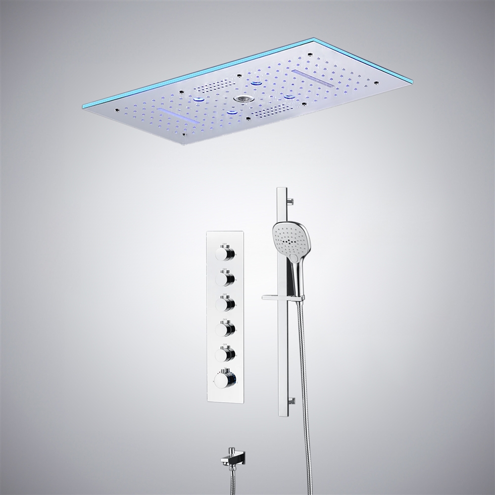 Fontana Luni Luxury Thermostatic Chrome Shower Set | Fontanashowers