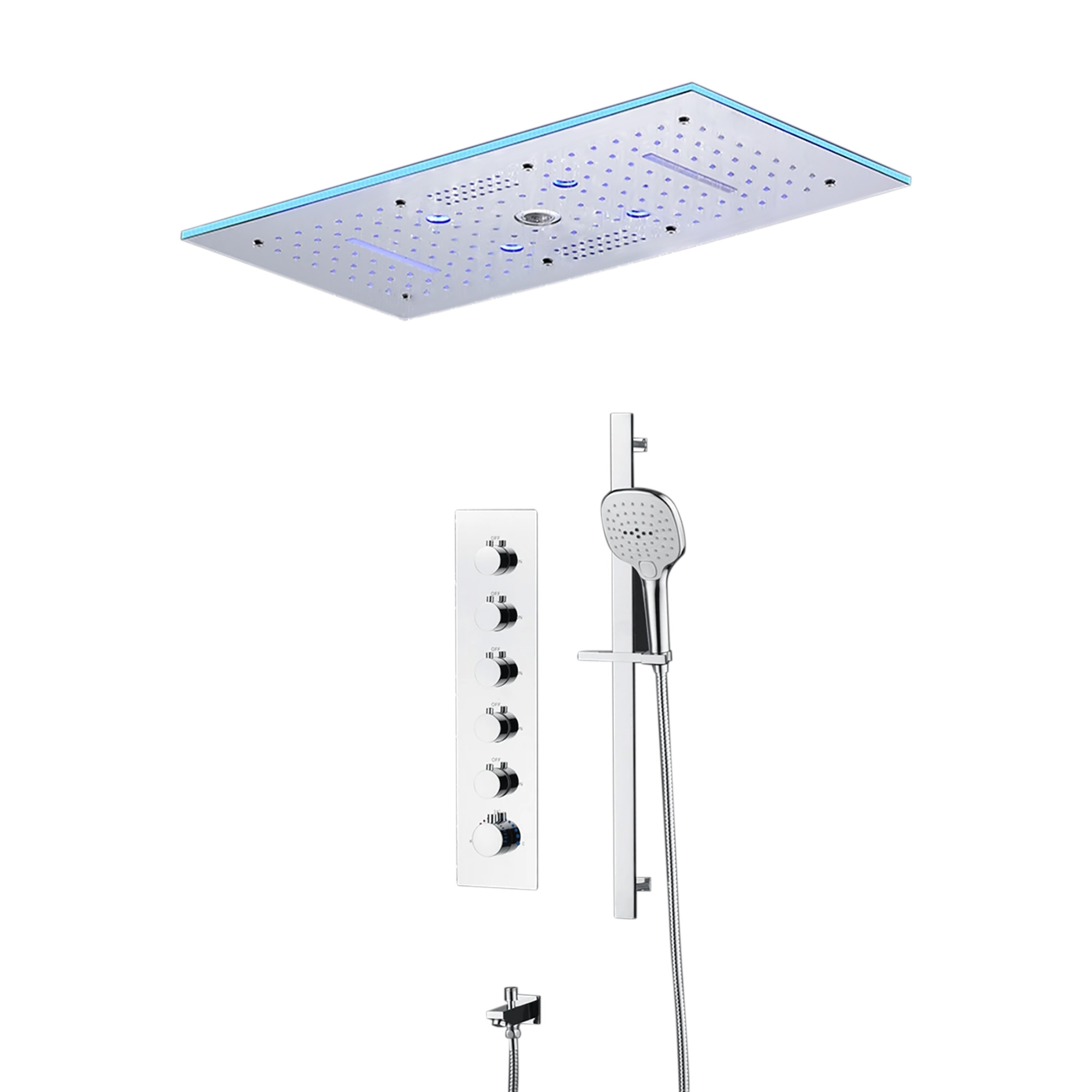 Fontana Luni Luxury Thermostatic Chrome Shower Set | Fontanashowers