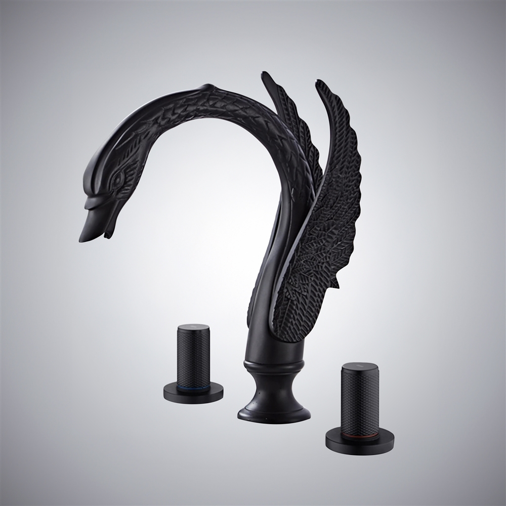 Fontana Midnight Flow Dark Oil Rubbed Bronze Swan Faucet