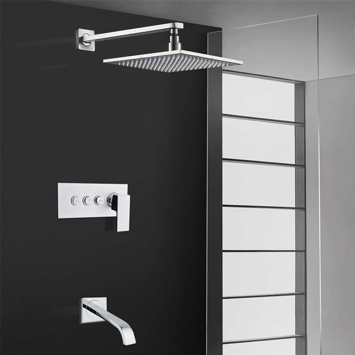 Fontana Rio Chrome Wall Mount LED Shower Set with Two Function ...