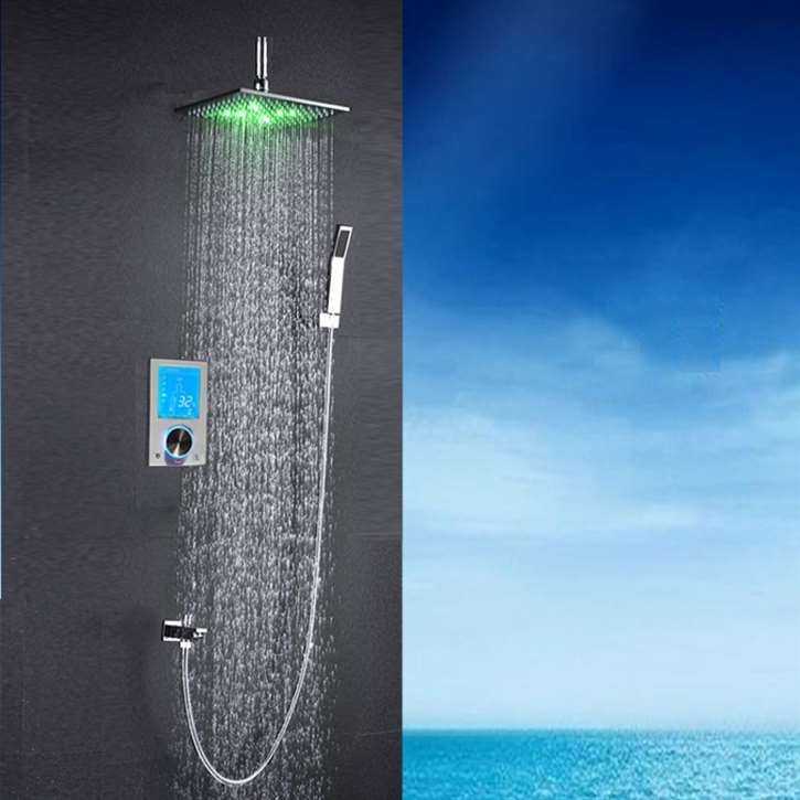 Ceiling Fontana Flavia Digital Color Changing LED Rainfall Shower Set
