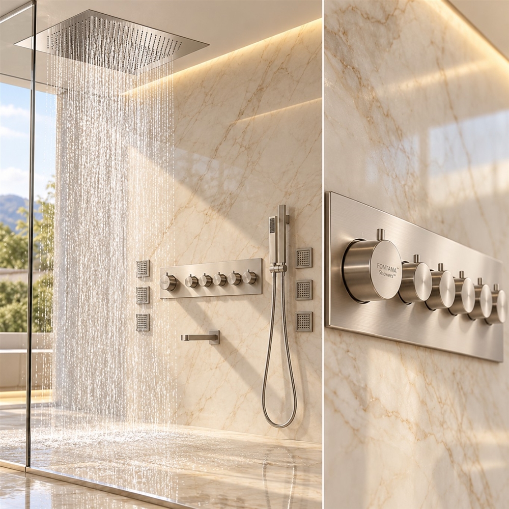 Fontana Macau Thermostatic Rainfall Shower Set System