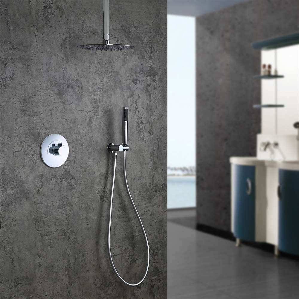 Fontana Lima 2-Way Shower Set - Round Chromed Brass Shower Head actual product image
