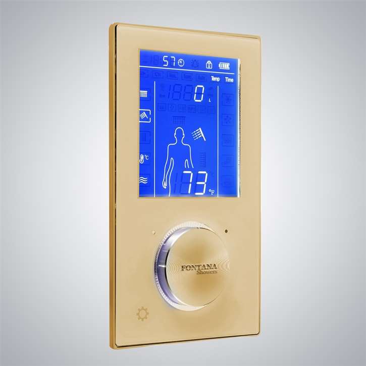 Browse Fontana Shower In Brushed Gold System Digital Shower Control ...