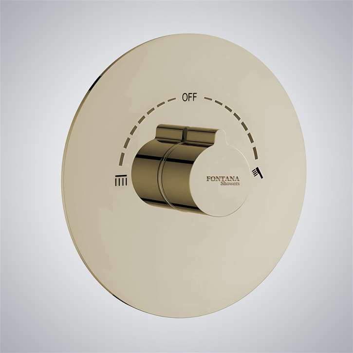 Fontana Champagne Contemporary Design In-Wall Shower Valve Mixer 2-way Outlet Concealed