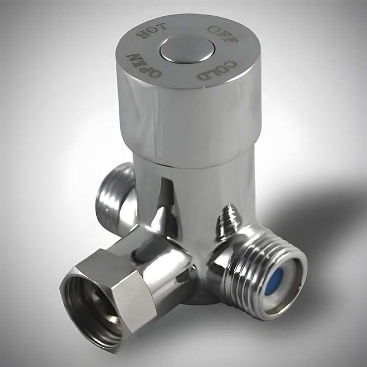 Commercial Automatic Sensor Faucet Hot & Cold Water Temperature Mixer Mixing Valve in Chrome