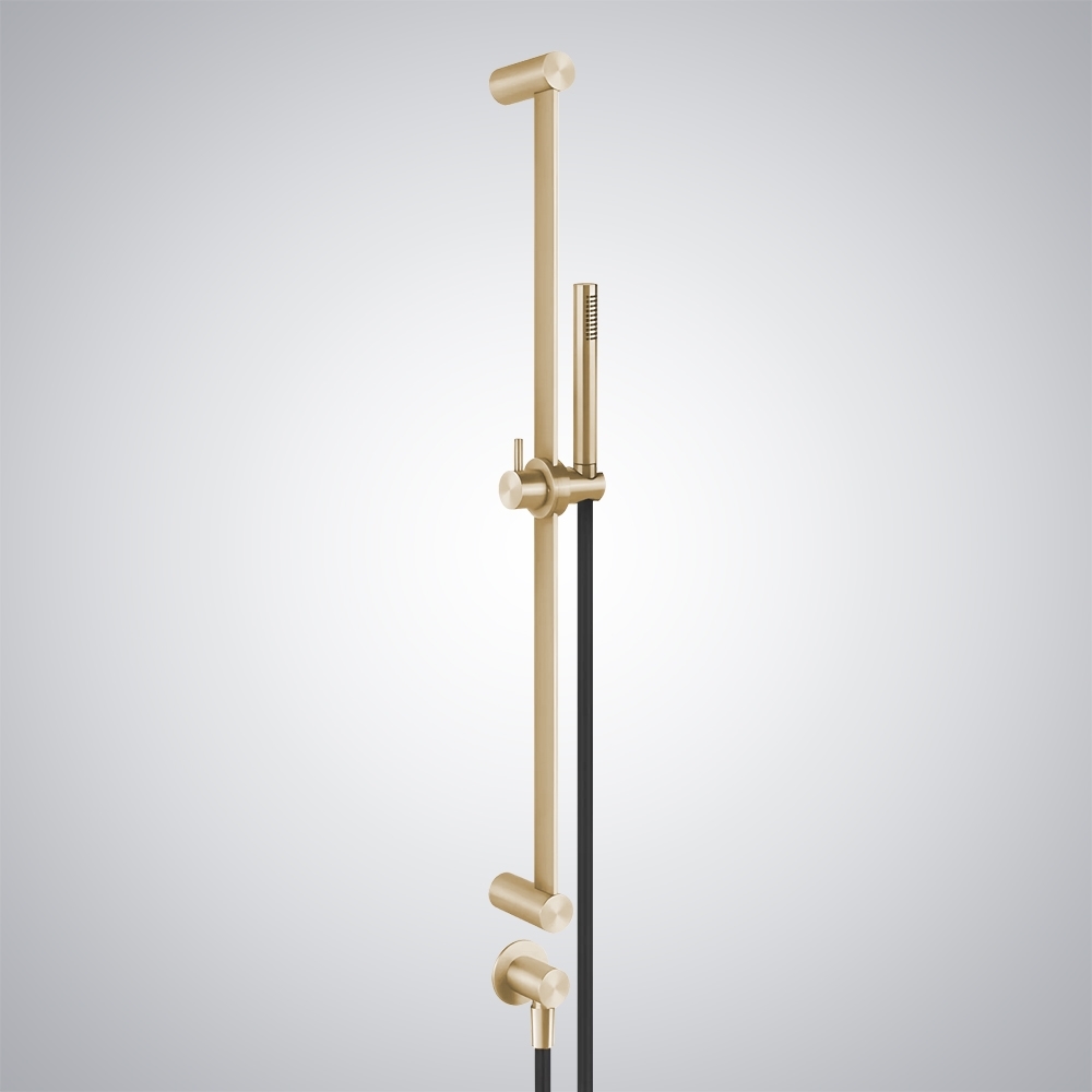 Fontana Matera Brushed Gold Shower Rail With Flexible Hose