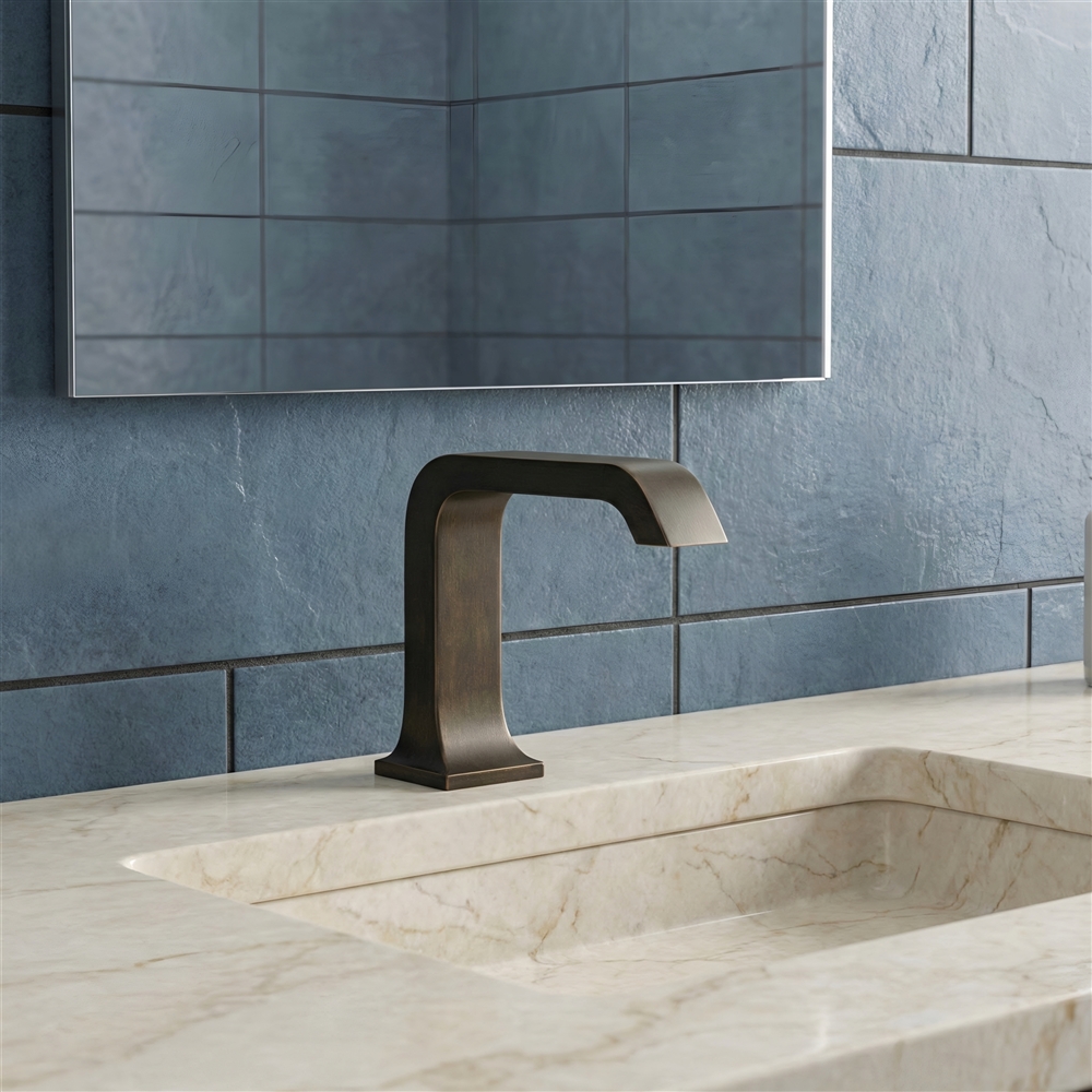 FontanaOrion FlowSense hammered bronze touchless faucet model FS6155HB