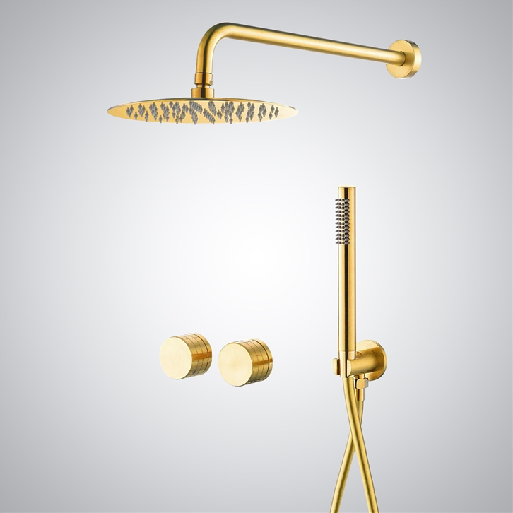Fontana Turin Shower System with a Polished Gold Finish