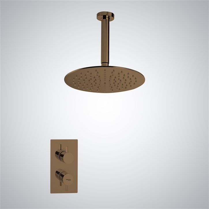 Fontana Lenox Round Shape Shower Head Set in Oil Rubbed Bronze Finish