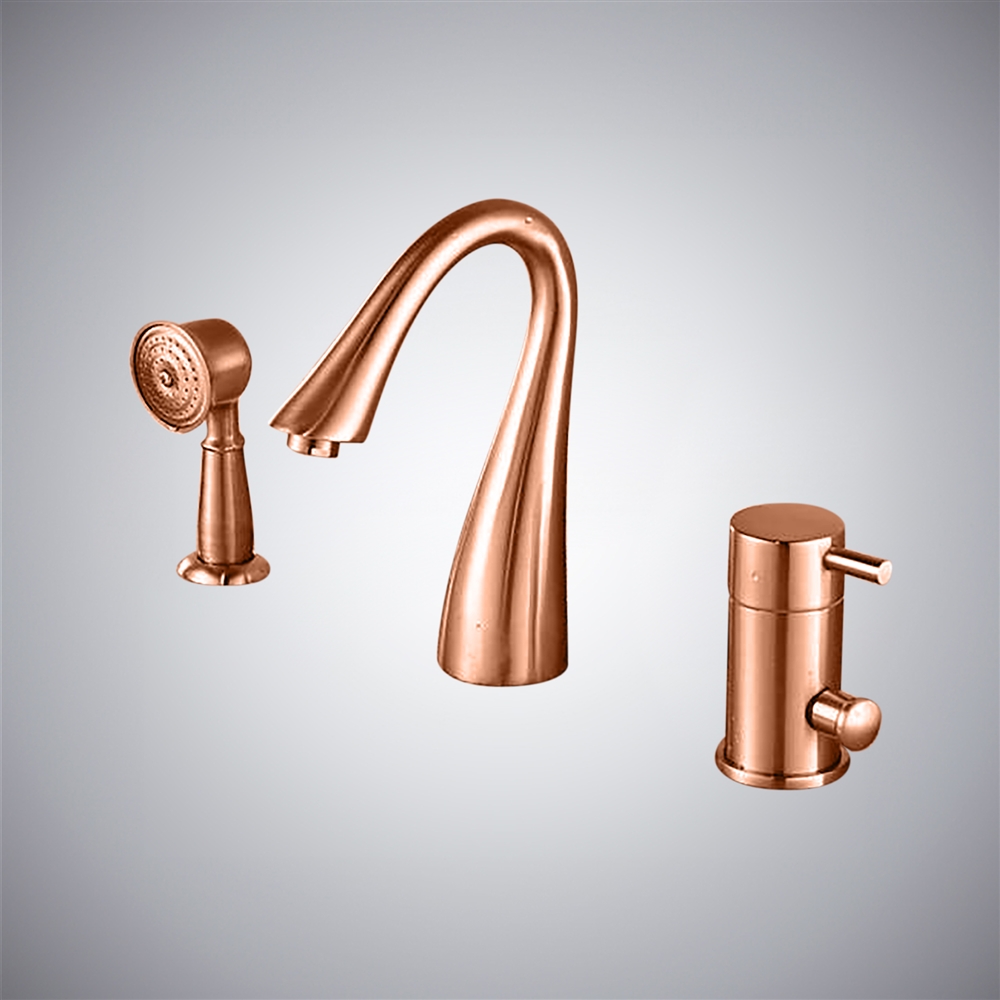 Fontana Laconian Rose Gold Bathroom Sink Faucet with Handheld Shower