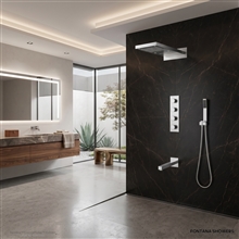 Wall Mounted Waterfall Shower Head with Handheld Shower