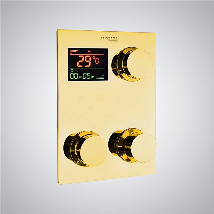 Fontana Shower System In Gold Digital Shower Control Shower Mixer