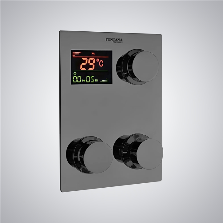 Fontana Shower System In Gun Metal Gray Digital Shower Control Shower Mixer