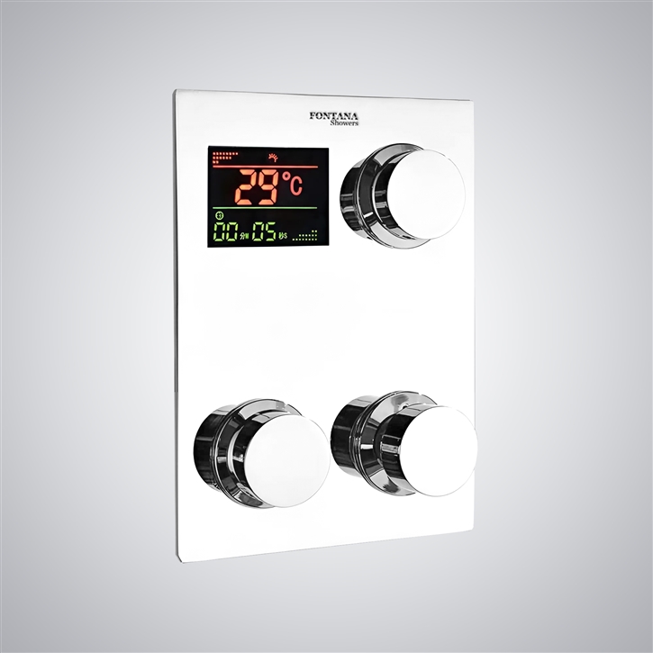 Fontana Shower System In Matte White Digital Shower Control Shower Mixer