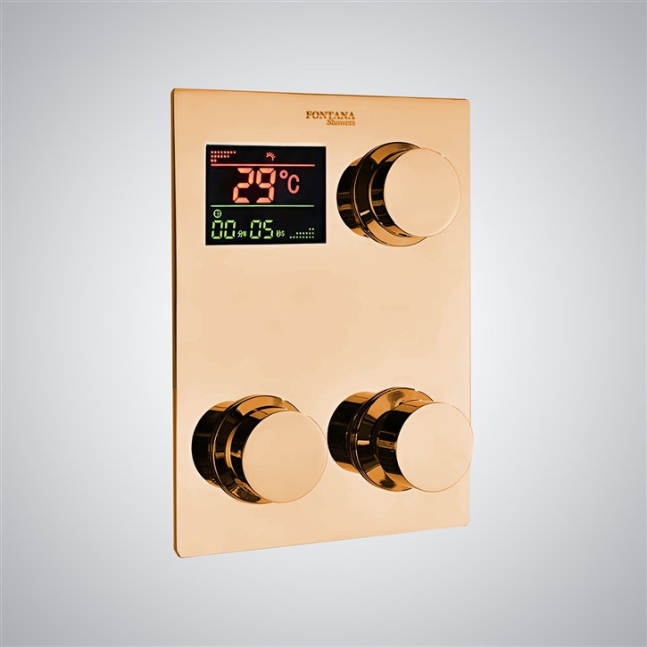 Fontana Shower System In Rose Gold Digital Shower Control Shower Mixer