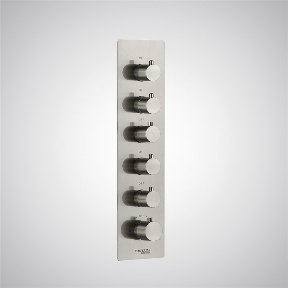 Fontana Millau Brushed Nickel 5 Handle Shower Mixer