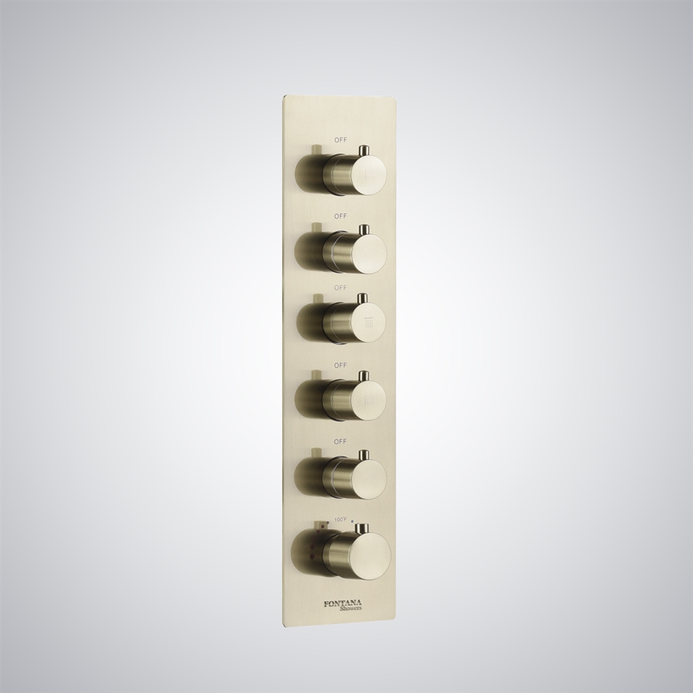 Fontana Millau Champagne 5 Handles Shower Mixer