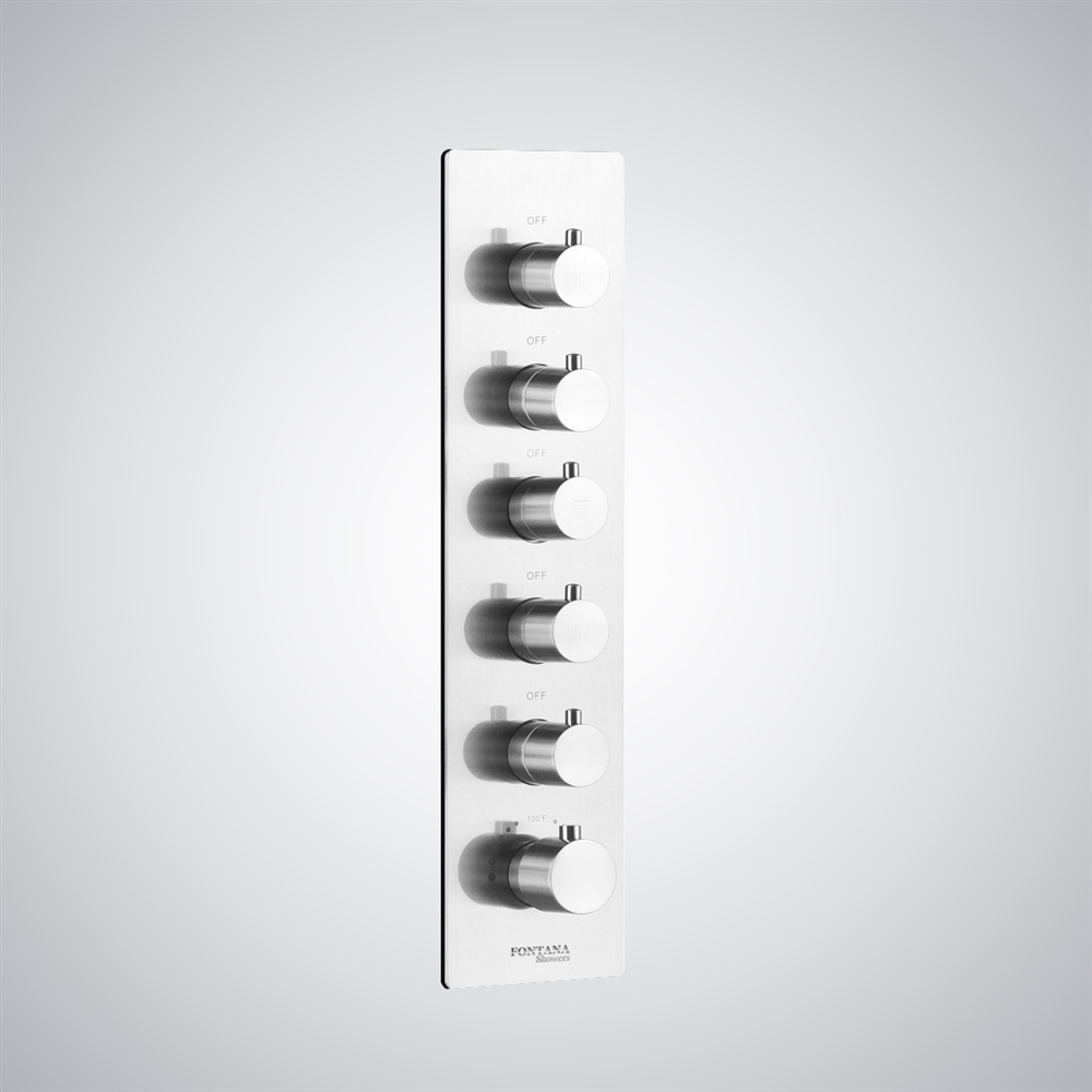 Fontana Millau Matte White 5 Handles Shower Mixer