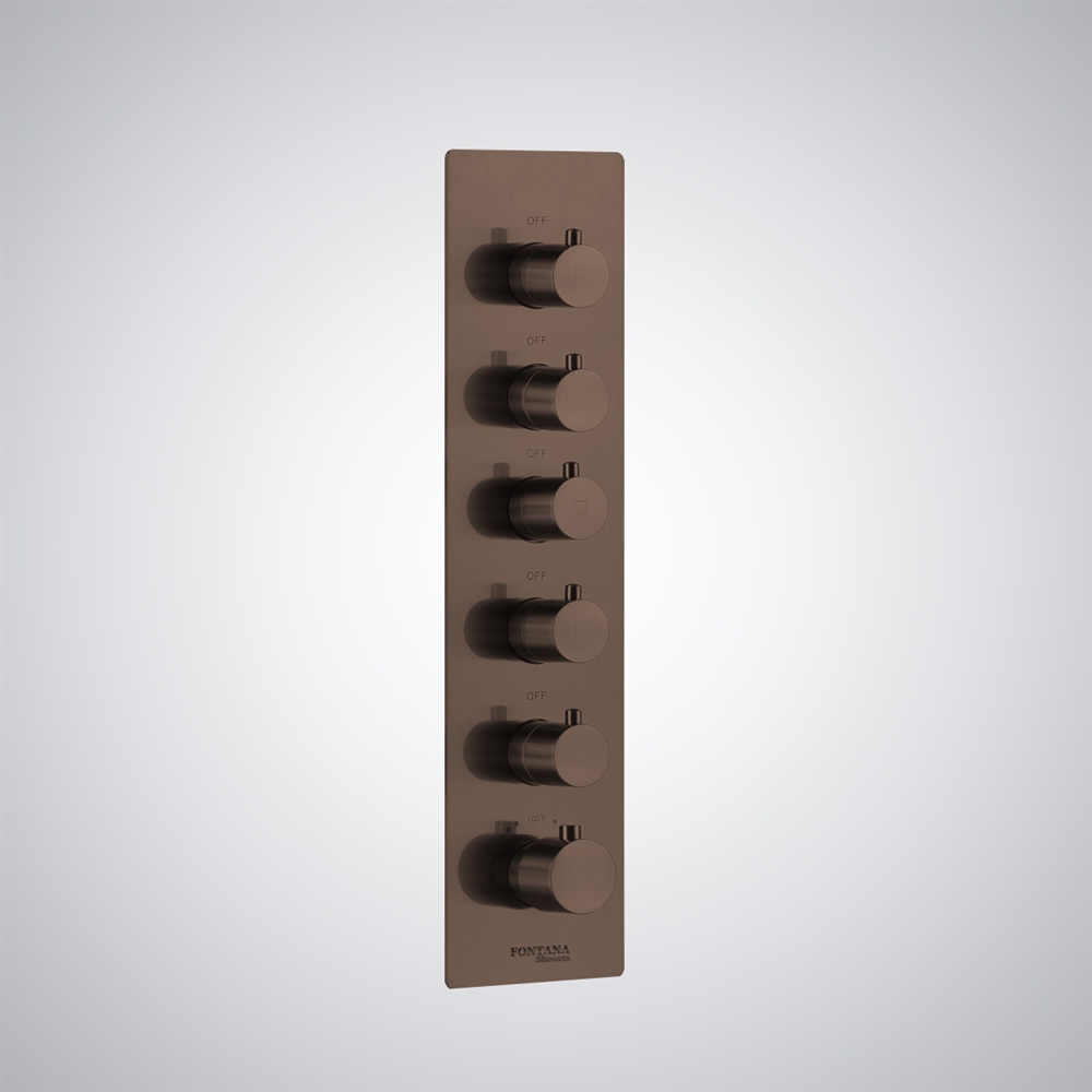 Fontana Millau Oil Rubbed Bronze 5 Handles Shower Mixer