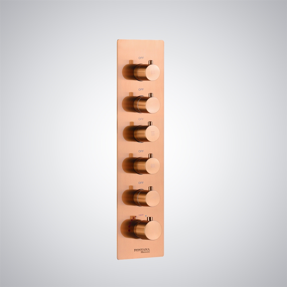 Fontana Millau Rose Gold 5 Handles Shower Mixer