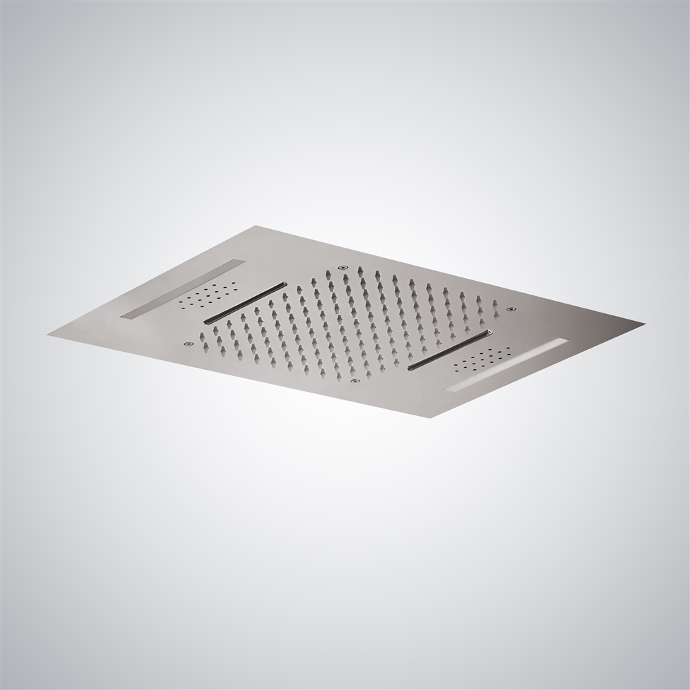 Fontana La Madeleine Brushed Nickel 22" Ceiling Mounted LED Music Shower Head