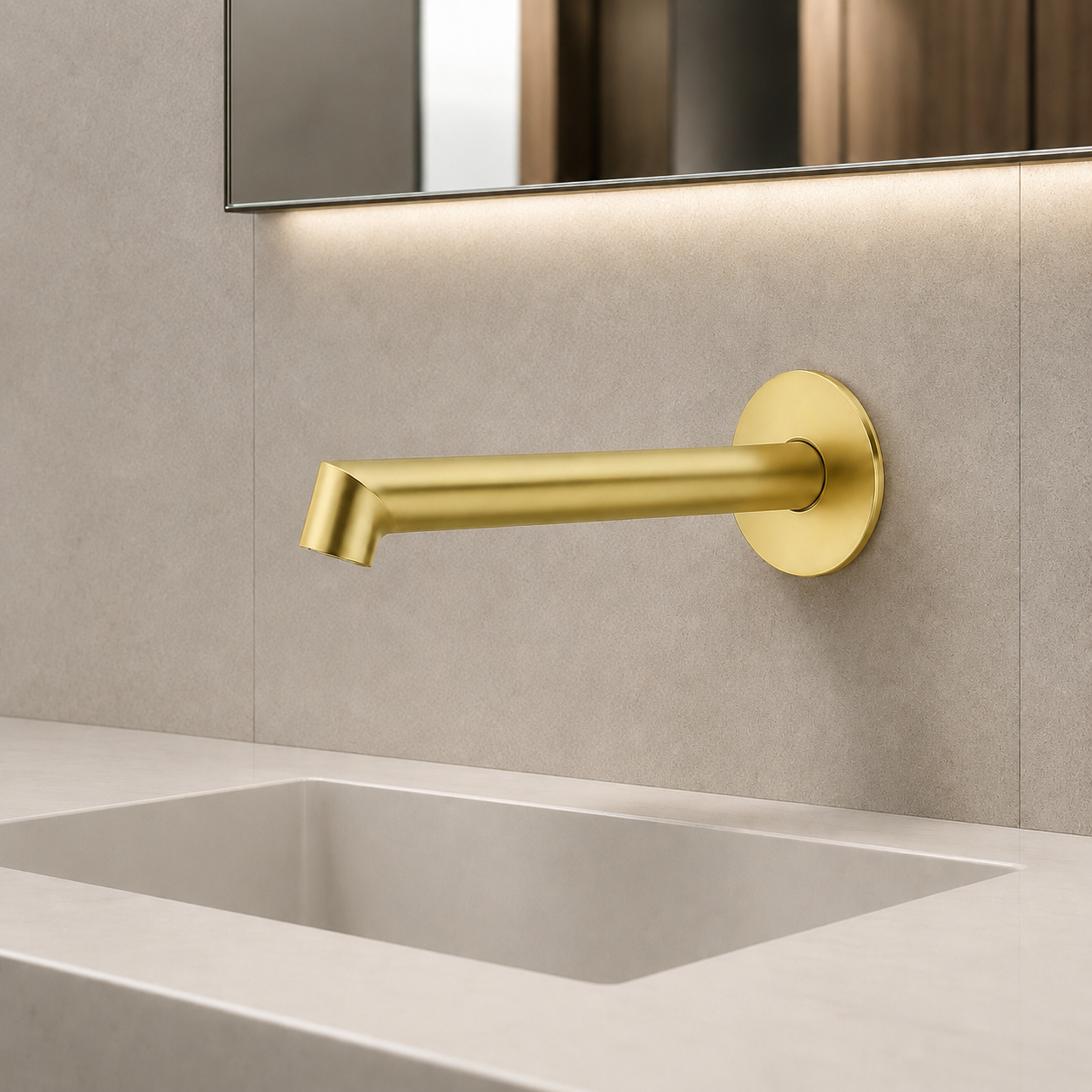 Fontana MotionWave FS7035BG brushed gold wall-mounted touchless faucet rough-in installation