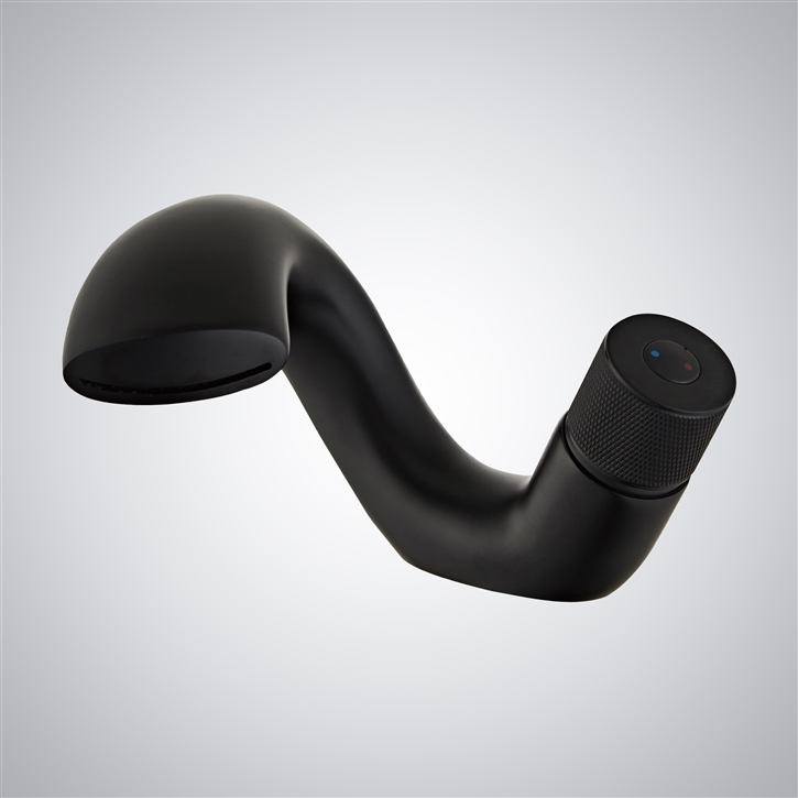 Fontana Saint-Dizier Matte Black Touchless Deck Mounted Bathroom Sink Faucet