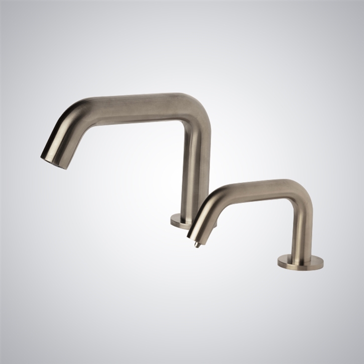 Fontana Marsala Brushed Nickel Restroom Sensor Faucet and Soap Dispenser
