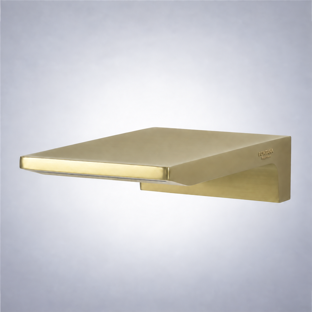 Fontana Gonesse Brushed Gold Vessel Sink and Touchless Wall Mounted Motion Sensor Faucet